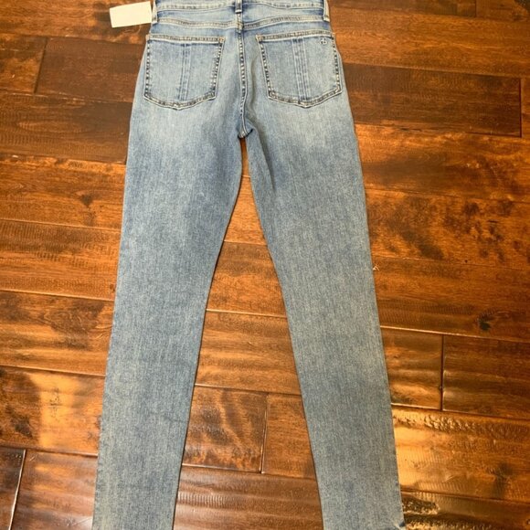 Rag & Bone Blue Montrose Distressed Skinny Jeans, Size 25 - Picture 4 of 6